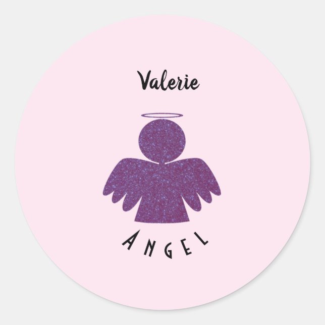 Adesivo Anjo bonito Roxo (Frente)