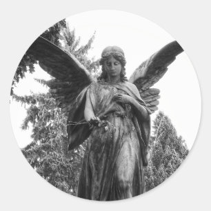 Adesivo Anjo Com Asas Espalhadas Segurando Uma Flor