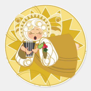 Adesivo Anjo com Harp Sticker — Dourado