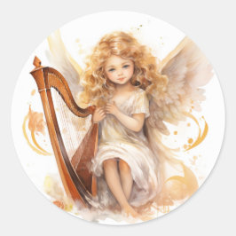 Adesivo Anjo com vinhetas de Natal Harp