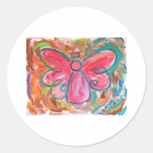Adesivo anjo cor-de-rosa para as folhas da queda
