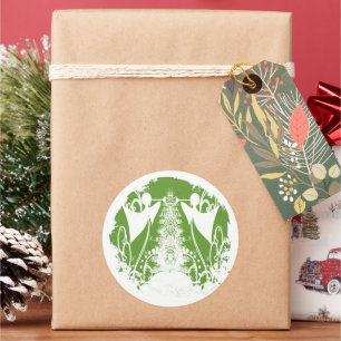 Adesivo Anjo Cristão Verde e Branco Religioso