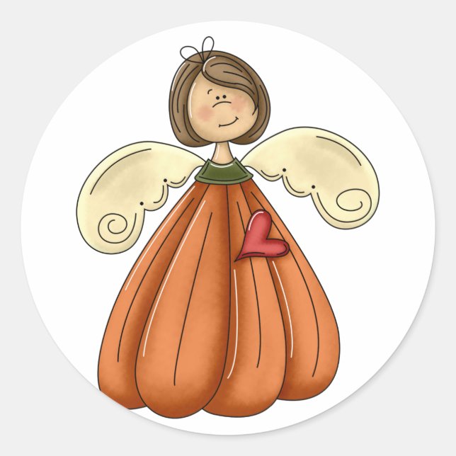 Adesivo Anjo da abóbora morena (Frente)