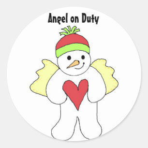 Adesivo Anjo da Neve em Serviço