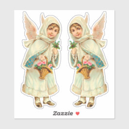 Adesivo Anjo de Natal adorável vitoriano cortado