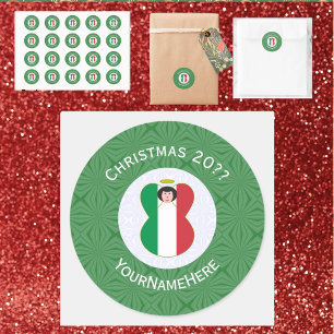 Adesivo Anjo de Natal da Bandeira Italiana Personalizado