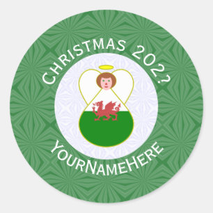 Adesivo Anjo de Natal Galês Bandeira Personalizada 