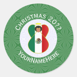 Adesivo Anjo de Natal Personalizado com a Bandeira Mexican