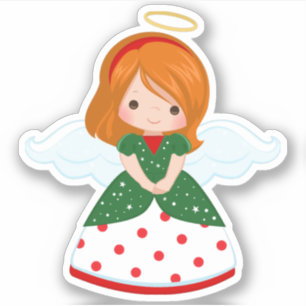 Adesivo Anjo de Natal Ruivo Fofo