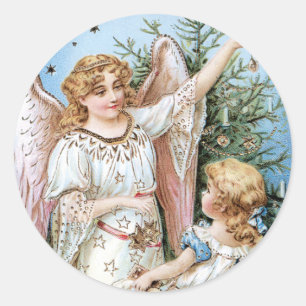 Adesivo Anjo Decorando a Árvore