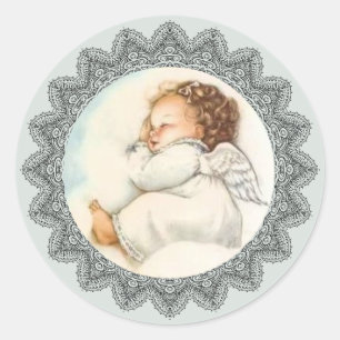 Adesivo Anjo do bebé que dorme em uma nuvem