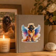 Anjo do Cão Leonberger em Aquarela
