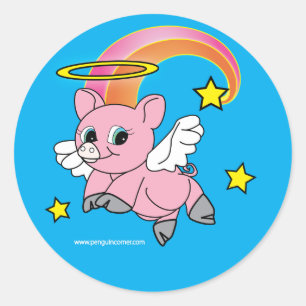 Adesivo Anjo do porco em vôo