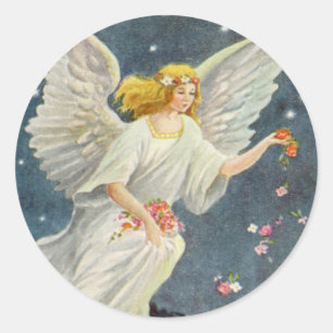 Adesivo Anjo do Victorian do natal vintage com rosas das
