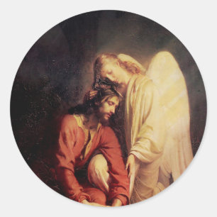 Adesivo Anjo do vintage que consola Jesus