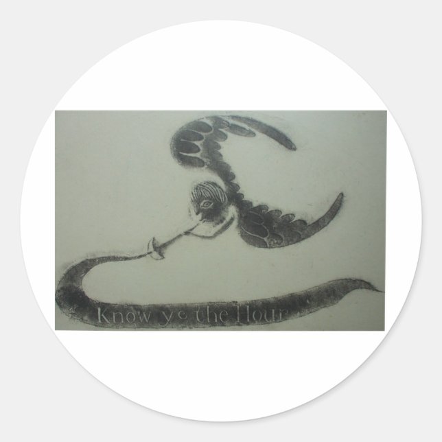 Adesivo anjo dos 1700s do design grave americano da (Frente)