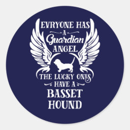 Adesivo Anjo guardião do cão de caça do basset