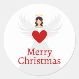 Adesivo Anjo Natal Moderno Vermelho Branco Elegante Asas