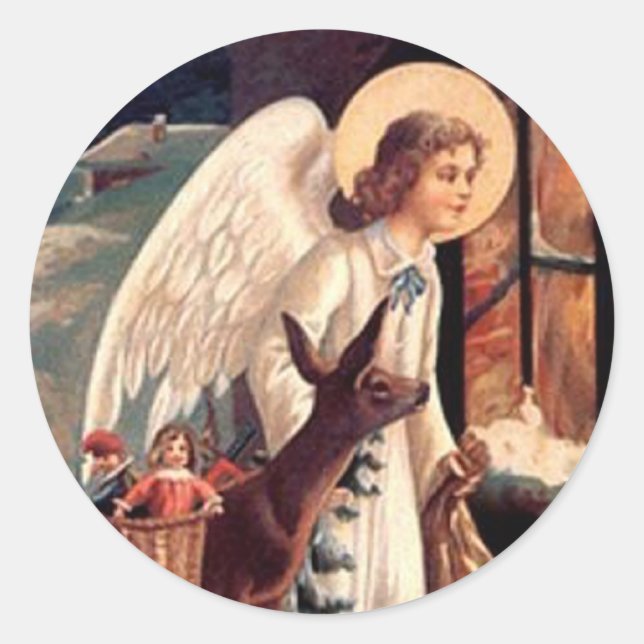 Adesivo Anjo Natal olhando através da janela (Frente)