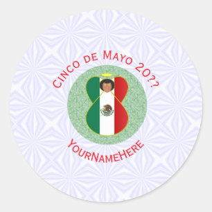 Adesivo Anjo Personalizado do Cinco de Mayo Mexicano 