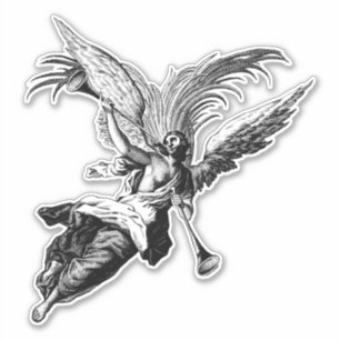 Adesivo Anjo que funde a arte da fantasia do chifre de A