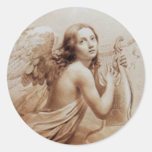 ADESIVO ANJO QUE JOGA LYRA SOBRE AS NUVENS