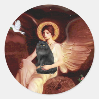 Adesivo Anjo Sentado - Gato Persa Preto