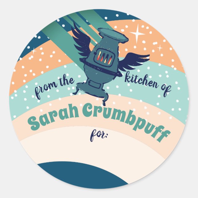 Adesivo Anjo voador foge do Natal da cozinha (Frente)