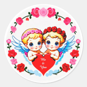 Adesivo Anjos Cupido Adoráveis Segurando Coração