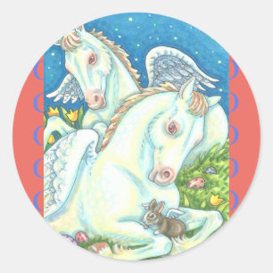 Adesivo ANJOS do COELHO & do POTRO, folha IRRISÓRIO das