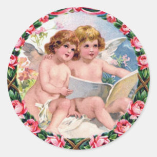 Adesivo Anjos do dia dos namorados do vintage