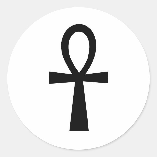 Adesivo Ankh Egípcio Hieroglifo Símbolos Chave de Vida Neg (Frente)