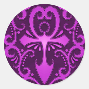 Adesivo Ankh tribal roxo