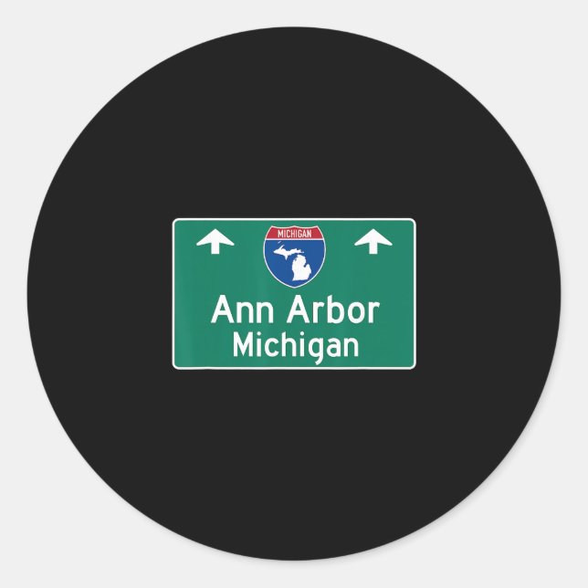 Adesivo Ann Arbor Michigan Mi Rodovia Interestadual Férias (Frente)