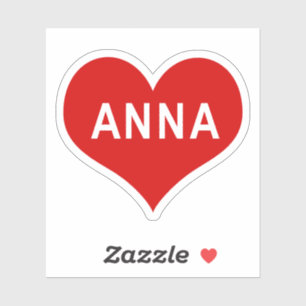 Adesivo ANNA NAME Red Love Heart Vinyl Sticker