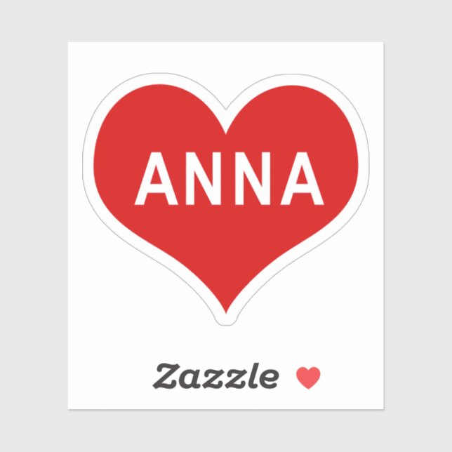 Adesivo ANNA NAME Red Love Heart Vinyl Sticker (Folha)