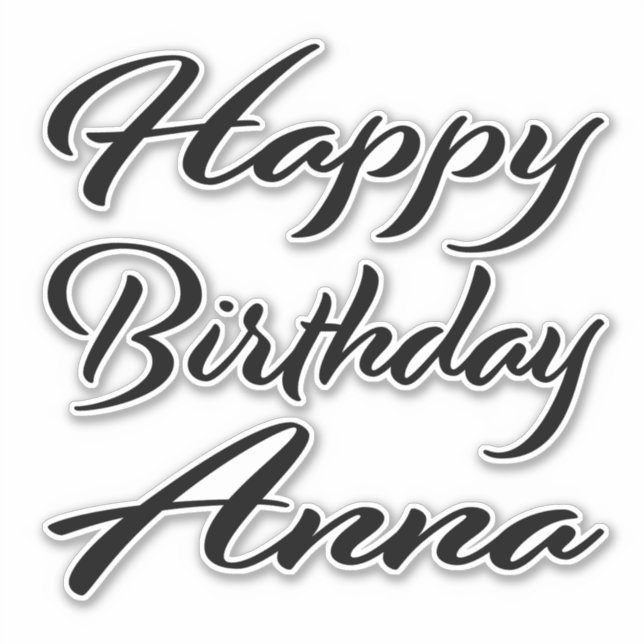 Adesivo Anna Name Vorname black Sticker Geburtstag (Frente)