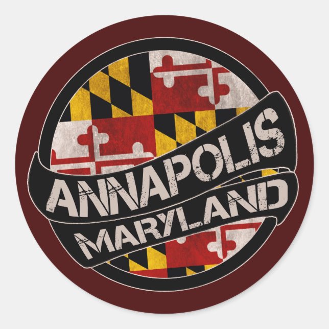 Adesivo Annapolis Maryland flag grunge adeskers (Frente)