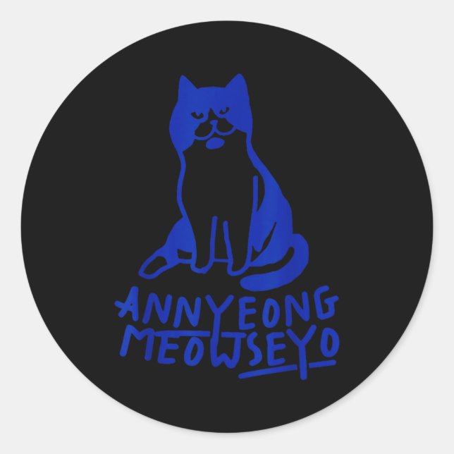 Adesivo Annyeongmeowseyo K-drama Funny Cat Lovers  (Frente)
