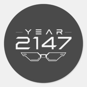 Adesivo ANO 2147 Cyberpunk Ficção Científica Espaço Retro