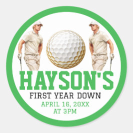 Adesivo Ano Baixo, Golfe Ligado! Parte primeiro aniversari