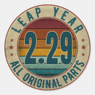 Adesivo Ano Bissexto Vintage 29 de Fevereiro Todas as Peça