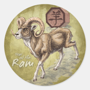 Adesivo Ano chinês do zodíaco da arte da ram