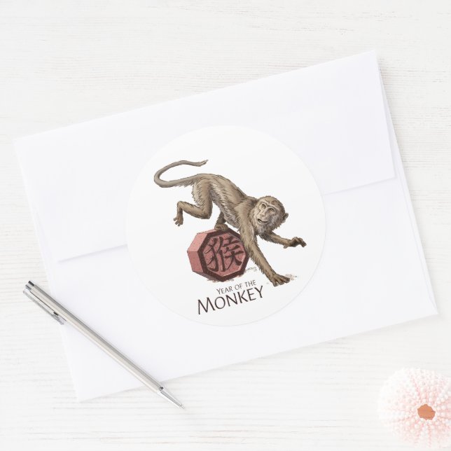 Adesivo Ano da Arte Zodiaca Chinesa Macaco (Envelope)