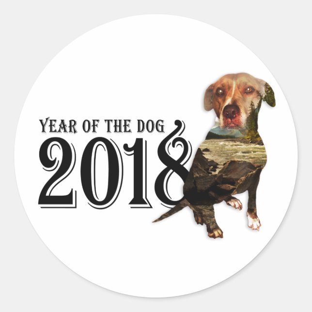 Adesivo Ano da Dupla Exposição Cão 2018 (Frente)