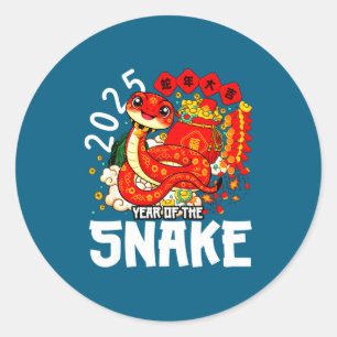 Adesivo Ano Da Serpente 2025 Ano Novo Chinês 2025 Vermelho