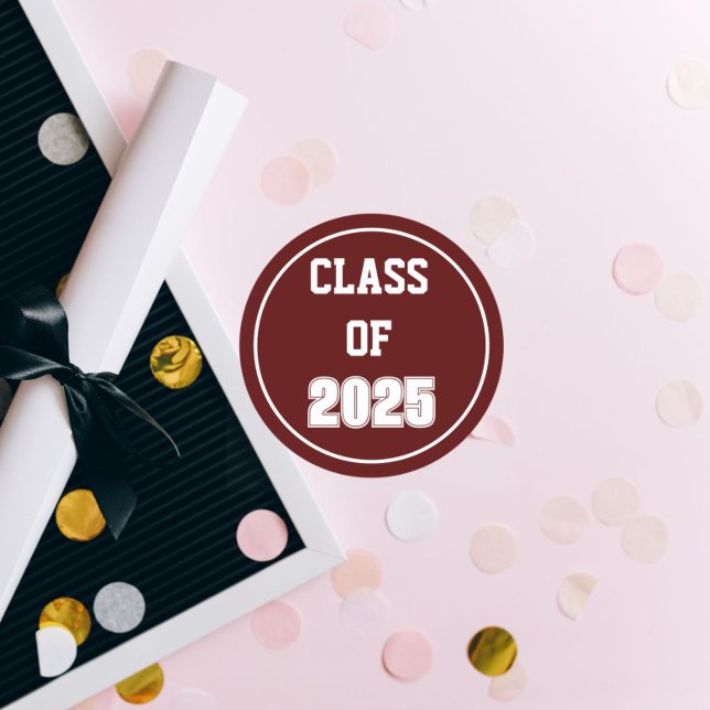 Adesivo Ano de aulas de Maroon e White School (In Situ Graduation)