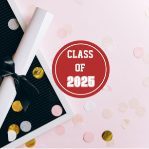 Adesivo Ano de Classe da Escola Vermelha e Branca