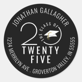 Adesivo Ano de Classe Na moda de Graduação Negra Moderna