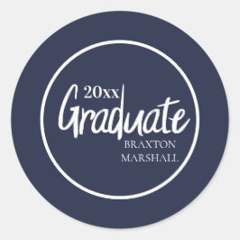 Adesivo Ano de Graduação Azul Marinho Nome